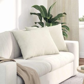vidaXL Μαξιλάρι Καναπέ 2 τμχ. Βελούδο Κρεμ 70 x 50 cm