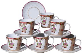 Σετ 6τμχ Φλυτζάνια Τσαγιού Πορσελάνης Royal Art 180ml COS2793