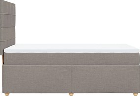 vidaXL Κρεβάτι Boxspring με Στρώμα Taupe 90x200 εκ. Υφασμάτινο