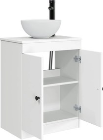 vidaXL Καθρέφτης μπάνιου με νιπτήρα Λευκό 54 x 35 x 83 εκ