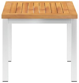 vidaXL Τραπεζάκι Κήπου 45x45x38 εκ. Μασίφ Ξύλο Ακακίας / Ανοξ. Ατσάλι