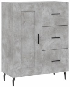 vidaXL Ντουλάπι Γκρι Σκυροδέματος 69,5x34x180 εκ. Επεξεργασμένο Ξύλο