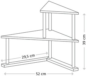 Ράφι για το κεφάλι Kesper 58802, 52x29,5 cm, 2 ράφια, Μπαμπού, Kafia
