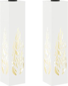 vidaXL Ηλιακό LED Φως Δρόμου 2 pcs Θερμό λευκό 18 x 18 x 80 εκ.