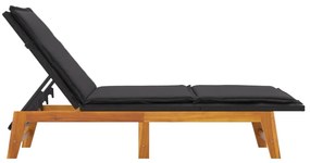 vidaXL Ξαπλώστρες 2 τεμ. Συνθ. Ρατάν &amp; Μασίφ Ξύλο Ακακίας με Μαξιλάρια