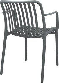 Πολυθρόνα Zoi pakoworld pp ανθρακί 55.5x57.5x79εκ