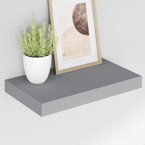 vidaXL Ράφια Τοίχου 2 τεμ. Γκρι 40x23,5x3,8 εκ. MDF