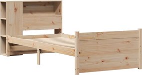 vidaXL Κρεβάτι Βιβλιοθήκη Χωρίς Στρώμα 75x190 εκ Μασίφ Ξύλο Πεύκο
