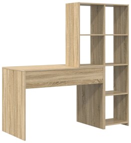 vidaXL Γραφείο Sonoma Δρυς 138.5 x 55 x 143 εκ Επεξεργασμένο ξύλο