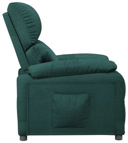 vidaXL Πολυθρόνα Ανακλινόμενη Σκούρο Πράσινο Υφασμάτινη