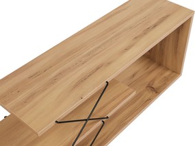 Έπιπλο Τηλεόρασης - Zigzag - Χρώμα Φυσικό Δρυς - 120x30x40εκ