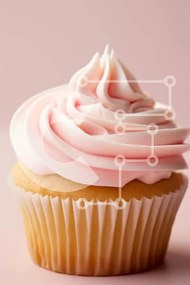 Intra Συλλεκτικό Ξύλινο Παζλ Plywood  4mm - Νόστιμο Cupcake με ροζ πάγωμα Σε Ξύλινο Κουτί - Διαστάσεις: 10x10 cm – 25 κομμάτια