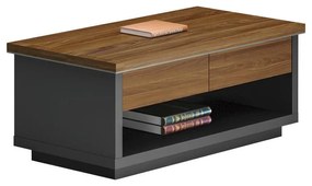 Τραπεζάκι σαλονιού - γραφείου επαγγελματικό Oscar σε καρυδί-ανθρακί 120x60x42εκ 120x60x42 εκ.