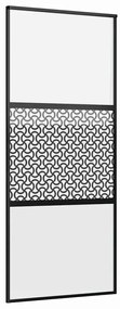 vidaXL Συρόμενη Πόρτα Μαύρο 90 x 205 cm Σκληρυμένο γυαλί και Αλουμίνιο