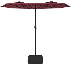 vidaXL Ομπρέλα Κήπου με Διπλή Κορυφή Μπορντό 316 x 145 εκ.
