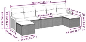 vidaXL Σαλόνι Κήπου Σετ 7 τεμ. Μπεζ Συνθετικό Ρατάν με Μαξιλάρια