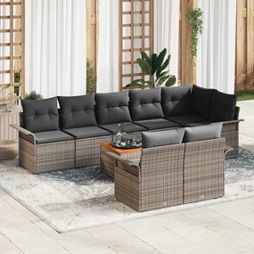 vidaXL Σετ Καναπέ Κήπου 9 pcs Γκρι Πολυ ράταν