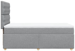 ΚΡΕΒΑΤΙ BOXSPRING ΜΕ ΣΤΡΩΜΑ ΑΝΟΙΧΤΟ ΓΚΡΙ 90X200 ΕΚ. ΥΦΑΣΜΑΤΙΝΟ 3291170