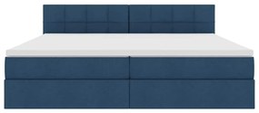 vidaXL LED Κρεβάτι αποθήκευσης με στρώμα Μπλε 200 x 200 cm Ύφασμα
