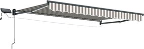 vidaXL Χειροκίνητη τέντα με ηλιακό LED 4 x 3 m