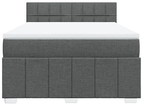 Κρεβάτι Boxspring με Στρώμα Σκούρο Γκρι 160x200 εκ Υφασμάτινο - Γκρι