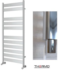 Thermo LARGO Θερμαινόμενη πετσετοκρεμάστρα από Mild Steel με ηλεκτρική λειτουργία, 120x50cm Chrome