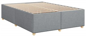 Κρεβάτι Boxspring με Στρώμα Ανοιχτό Γκρι 140x190 εκ. Υφασμάτινο - Γκρι