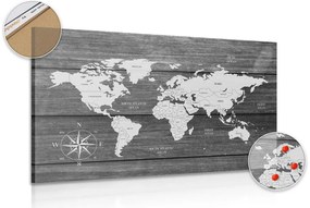 Εικόνα στο χάρτη από φελλό με ξύλινο φόντο - 90x60  wooden