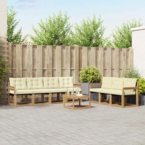 vidaXL Σειρά Καναπέ Εξωτερικού με μαξιλάρι 8 pcs Λευκό και Κρεμ