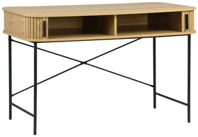 Κονσόλα Scandi MDF/Metal σε φυσική απόχρωση με μεταλλικά μαύρα πόδια 120x60x76,5εκ 120x60x76.5 εκ.