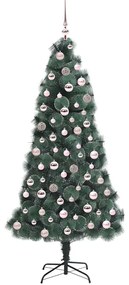 vidaXL Τεχνητό έλατο Χριστουγέννων με προεγκατεστημένα φώτα και σετ μπαλών