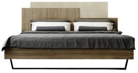 Intrahome Κρεβάτι "ΜΟΡΦΕΑΣ" διπλό σε χρώμα καρυδί-εκρου ανοιχτό 160x200 Intrahomesa-00652344