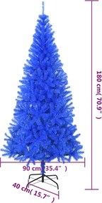 vidaXL Χριστουγεννιάτικο Δέντρο Τεχνητό Με Βάση Μπλε 180 εκ. PVC