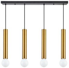 Φωτιστικό Οροφής - Ράγα Adept Tube 77-8684 85x8x300cm 4xE27/GU10 60W Black-Gold Homelighting