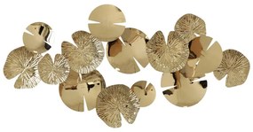 Διακοσμητικό Τοίχου Lily 345-000009 130x64,5x6cm Gold Inart Μέταλλο