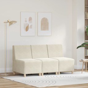 vidaXL Καναπέδες 3 pcs Κρεμ 55 x 74 x 82 εκ. Βελούδο