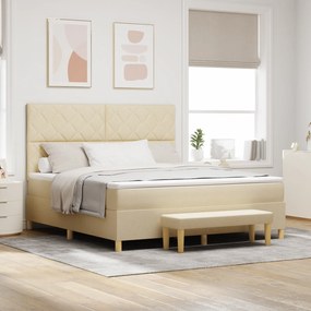 vidaXL Κρεβάτι με ελατήρια με στρώμα Κρεμ 180 x 200 cm ύφασμα