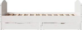 vidaXL Σκελετός Κρεβατιού Χωρίς Στρώμα Λευκό 100x200 εκ. Μασίφ Πεύκο