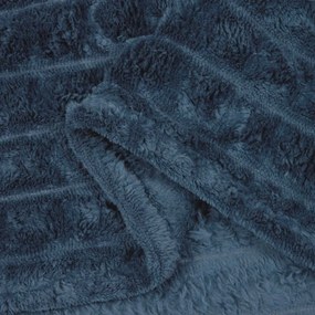 vidaXL Κουβέρτα Σκούρο μπλε 240 x 220 cm Μαλλί