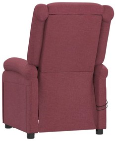 vidaXL Πολυθρόνα Μασάζ Ηλεκτρική Μπορντό Υφασμάτινη