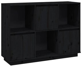 vidaXL Ντουλάπι Μαύρος 110,5x35x80 εκ. από Μασίφ Ξύλο Πεύκου
