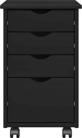 vidaXL Κινητό Ντουλάπι με τροχούς Μαύρο 34 x 39 x 56 εκ Στερεό πεύκο