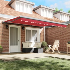 vidaXL Αυτόματη Αναδιπλούμενη Τέντα Κόκκινη 400x300 εκ.