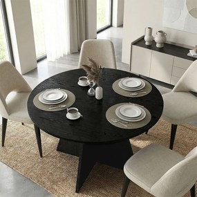 Τραπέζι Tailor Megapap χρώμα sencron black Ø120x75,7εκ.
