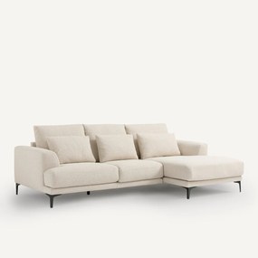 Γωνιακός δεξιός καναπές με μπουκλέ ταπετσαρία, Marsile