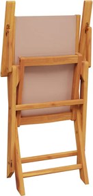 vidaXL Σετ Επίπλων Bistro 3 τεμ. Taupe Ύφασμα/Μασίφ Πεύκου