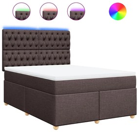 ΚΡΕΒΑΤΙ BOXSPRING ΜΕ ΣΤΡΩΜΑ ΣΚΟΥΡΟ ΚΑΦΕ 160X200 ΕΚ ΥΦΑΣΜΑΤΙΝΟ 3293641