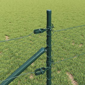 vidaXL Εξωτερική εξάγωνη περίφραξη με στήλη 50 x 0,5 μ Πράσινο Δίχτυ