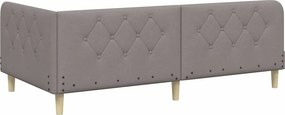 vidaXL Κρεβάτι Γωνίας Taupe 90 x 190 cm ύφασμα