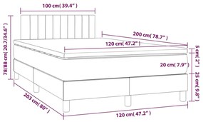 ΚΡΕΒΑΤΙ BOXSPRING ΜΕ ΣΤΡΩΜΑ ΣΚΟΥΡΟ ΓΚΡΙ 120X200 ΕΚ. ΒΕΛΟΥΔΙΝΟ 3141414